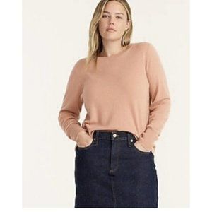 J CREW XS CASHMERE CREWNECK SWEATER ROSE BA400
